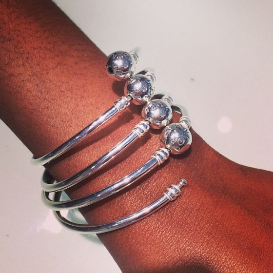 The ladies at Pandora Willow Grove get creative with their bangle stack!