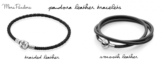 pandora leather bracelet types