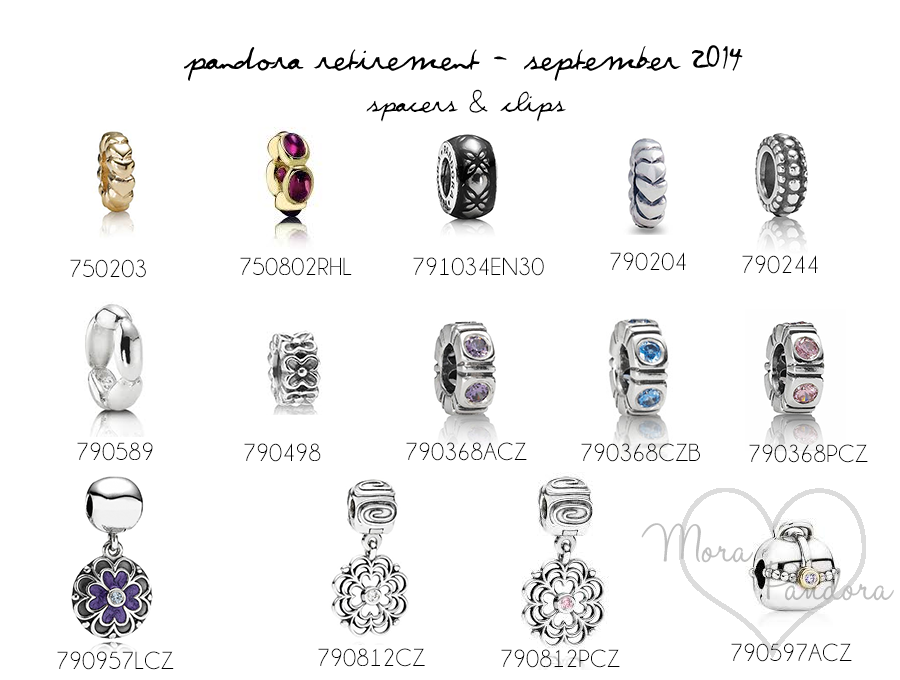 pandora retirement september 2014 spacers and clips