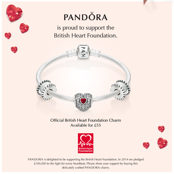 pandora british heart foundation charm