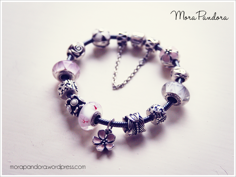 pandora oxidised bracelet cherry blossom