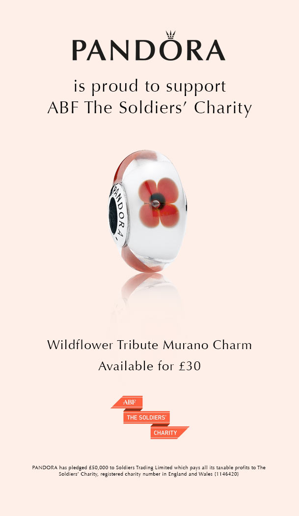 pandora wildflower soldier's charity