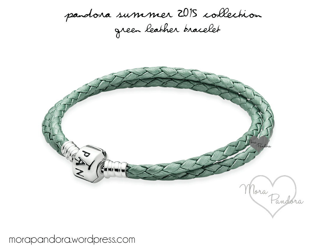 pandora summer 2015 green leather bracelet